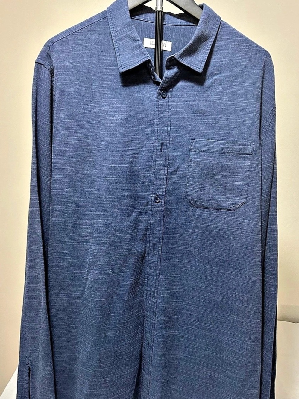 JEKAOYI Long Sleeve Shirt in Blue Size XL